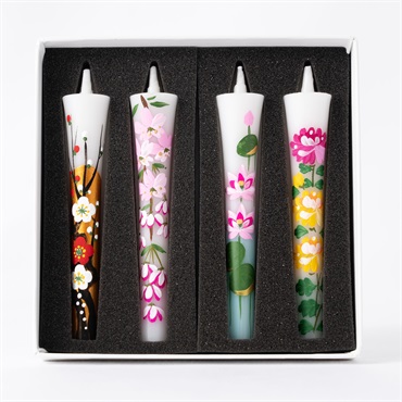 花めぐり　絵ろうそく柄違い4本組